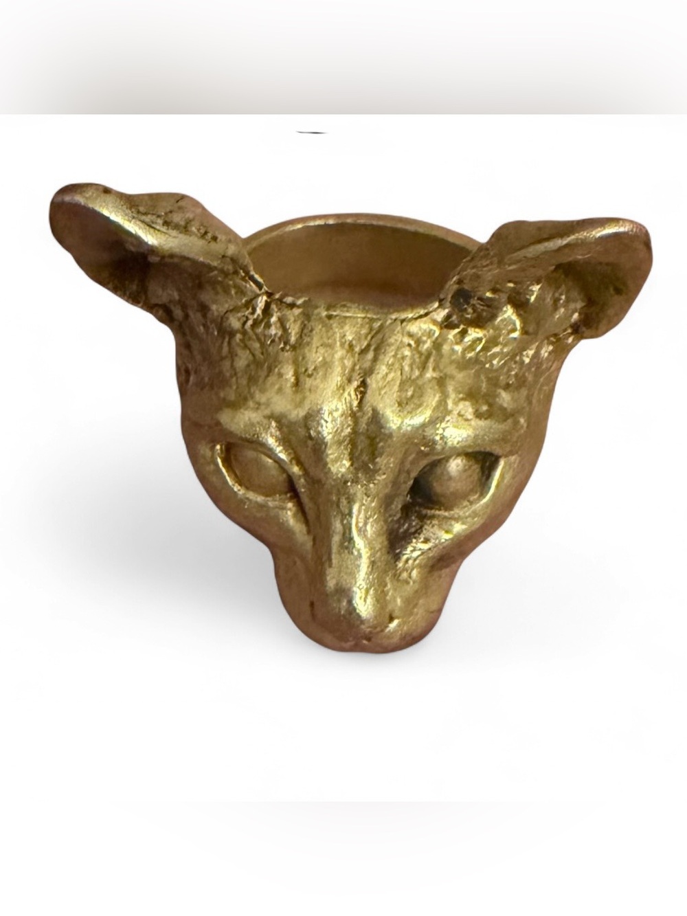 Versmeat brass cat head ring size 9